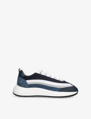 ARNE: Technical Wave Runner Leather Suede and Mesh Trainers