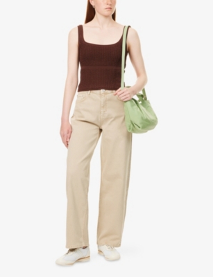 Shop Represent Womens  Micro Seersucker Stretch-woven Cami Top