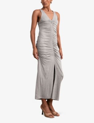 REISS: Alessandra Ruched Stretch-Jersey Maxi Dress