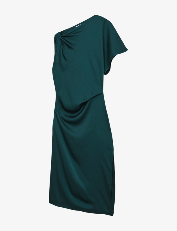 Kenzie Draped Satin Midi Dress