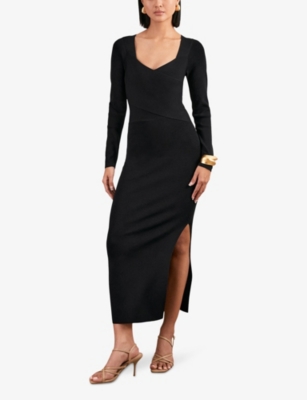 REISS: Sophia Sweetheart-Neck Stretch-Knit Maxi Dress