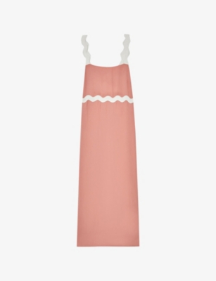 REISS: Asher Wave-Trim Crepe Midi Dress