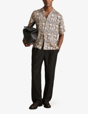 REISS: Waver Wave-Pattern Woven shirt
