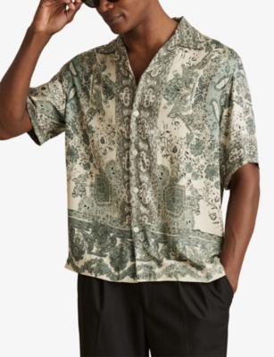 REISS: Samberg Paisley-Print Woven Shirt
