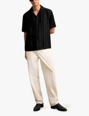REISS: Melba Jacquard-Stripe Woven Shirt