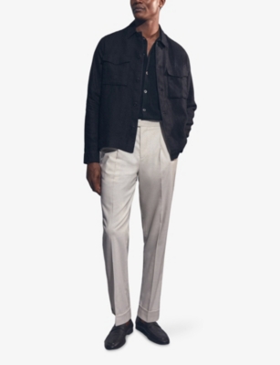 REISS: Eze Flap-Pocket Linen Overshirt