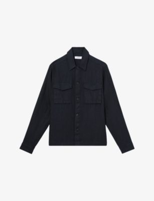 REISS: Eze Flap-Pocket Linen Overshirt