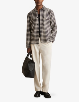 REISS: Ribona Checked Woven Overshirt