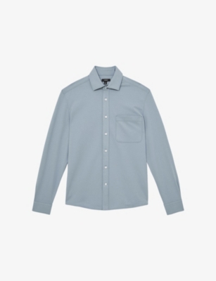 REISS: Kappo Patch-Pocket Stretch-Cotton Overshirt