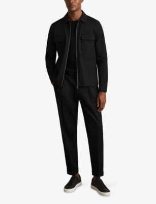 REISS: Ascend Zip-Up Stretch-Woven Overshirt