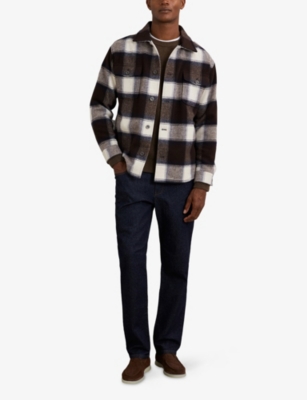 REISS: McFadden Checked Wool-Blend Overshirt
