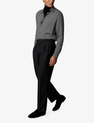 REISS: Nix Medallion-Print Woven Shirt