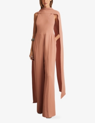 Reiss Womens Pink Farley Wide-leg Woven Jumpsuit In Pink