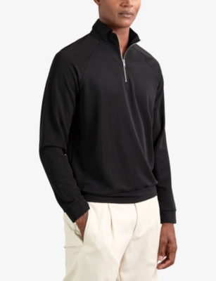 REISS: Randall Half-Zip Long-Sleeve Stretch-Knit Polo