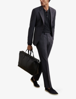 REISS: Carmello Grandad-Collar Stretch-Jersey Henley Shirt