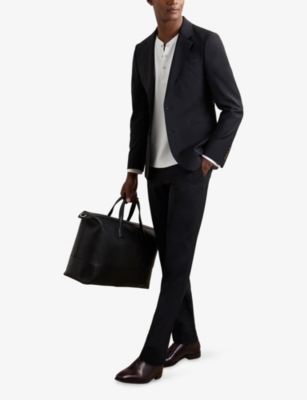 REISS: Carmello Grandad-Collar Stretch-Jersey Henley Shirt