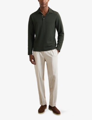 REISS: Tivolli Long-Sleeve Stretch-Jersey Polo Shirt