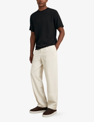 REISS: Wick Crewneck Short-Sleeve Stretch-Woven T-Shirt