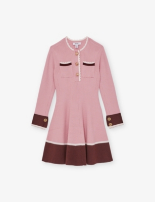 REISS: Willa Scalloped Stretch-Knit Dress