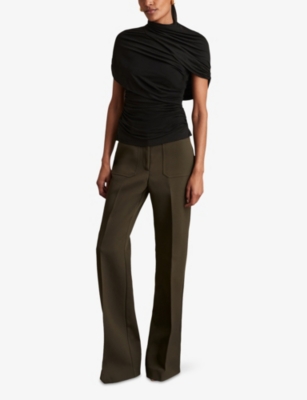 REISS: Zuri Draped Stretch-Jersey Top