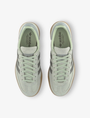 Shop Adidas Originals Womens Handball Spezial Suede Low-top Trainers Linen Green Silver Pebbl Eur 39 / 6 Uk