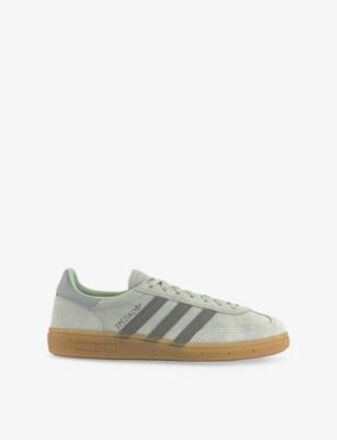 Shop Adidas Originals Womens Handball Spezial Suede Low-top Trainers Linen Green Silver Pebbl Eur 39 / 6 Uk