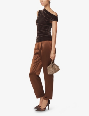 REISS: Demi Off-Shoulder Stretch-Velvet Top