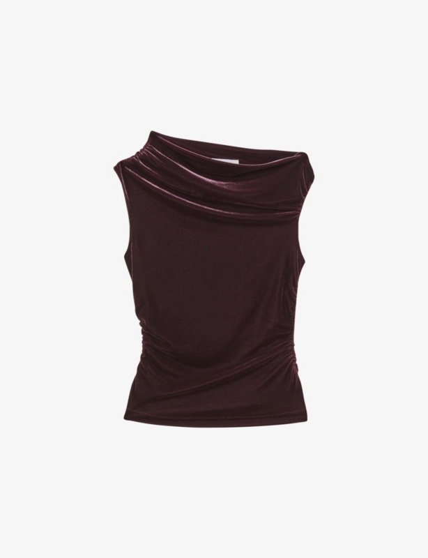 Demi Off-Shoulder Stretch-Velvet Top