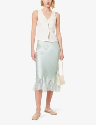 REFORMATION: Tefi Knot-Front Stretch-Cotton Top