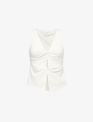 REFORMATION: Tefi Knot-Front Stretch-Cotton Top