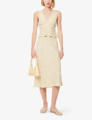 REFORMATION: Ryan Floral-Print Crepe Two-Piece Set