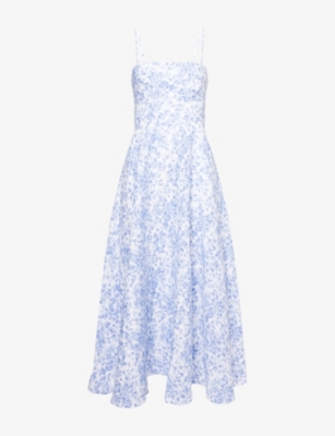 REFORMATION: Monette Floral-Print Linen Midi Dress