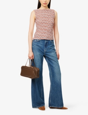 REFORMATION: Dusk Shirred Knitted Top