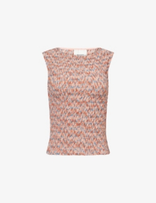 REFORMATION: Dusk Shirred Knitted Top