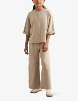 Reiss Oatmeal Finley Relaxed-fit Stretch-jersey Lounge Set 9-13 In Brown