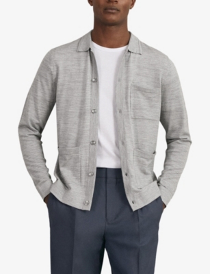 REISS: Munich Patch-Pocket Wool Cardigan