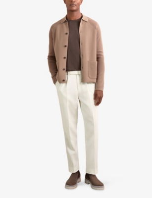 REISS: Fitzgerald Ribbed-Sleeve Knitted Cardigan