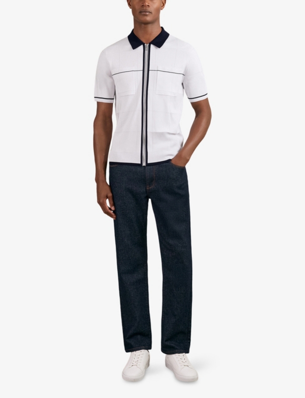 Baxter Zip-Up Stretch-Knit Shirt