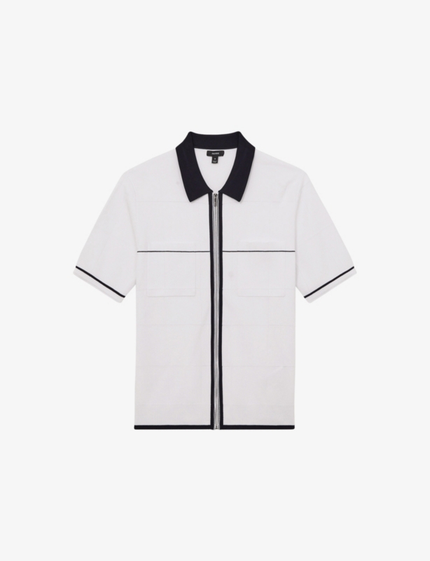 Baxter Zip-Up Stretch-Knit Shirt