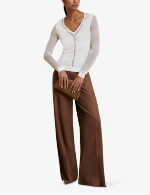 REISS: Soraya V-Neck Woven Top