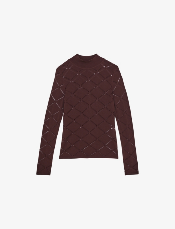 Seren Laser-Cut Stretch-Knit Top