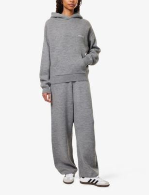 Sisters & Seekers Womens Oversized Dropped-shoulder Knitted Hoody Sulk