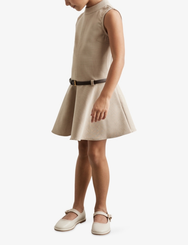 Bella Drop-Waist Belted Sleeveless Dress 3-9 Years