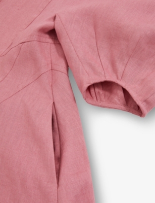 REISS: Romy Balloon-Sleeve Linen Dress 9-13 Years