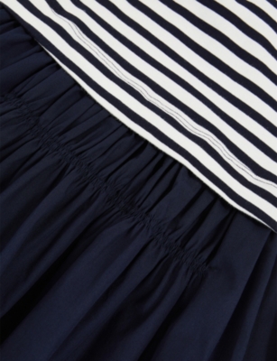 REISS: Wren Striped Layered Cotton Midi Dress 3-9 Years