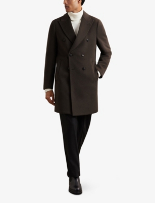 REISS: Timpano Double-Breasted Wool-Blend Overcoat