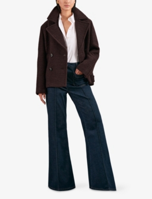 REISS: Addie Double-Breasted Wool-Blend Coat