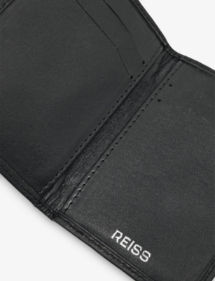 REISS: Presley Lattice Leather Card Holder