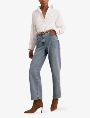 REISS: Carina Heeled Suede Ankle Boots