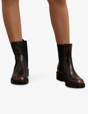 REISS: Phoebe Leather Ankle Boots